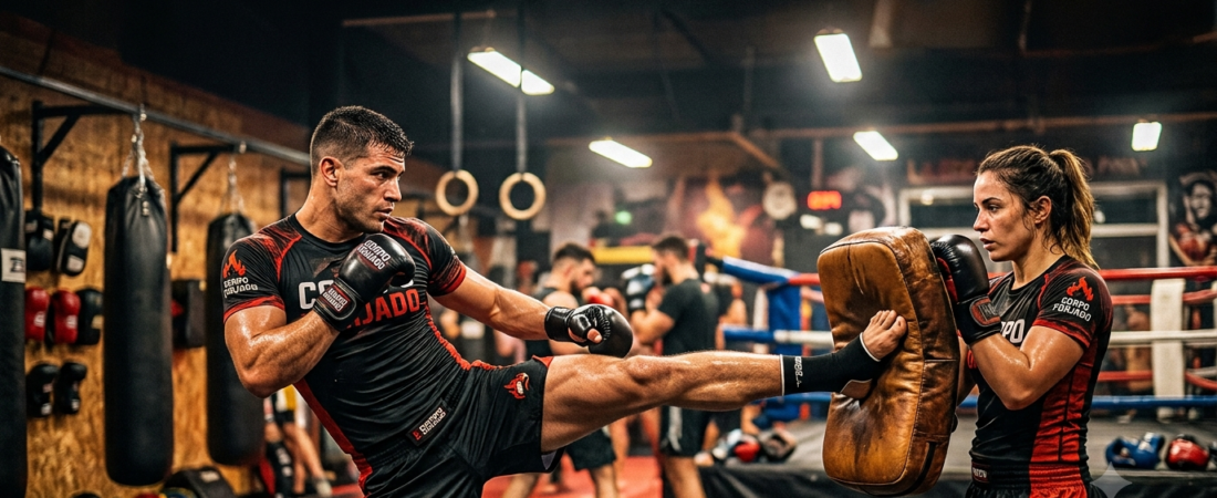 Chute Frontal no Kickboxing: Técnica, Erros Comuns e Como Evoluir Mais Rápido
