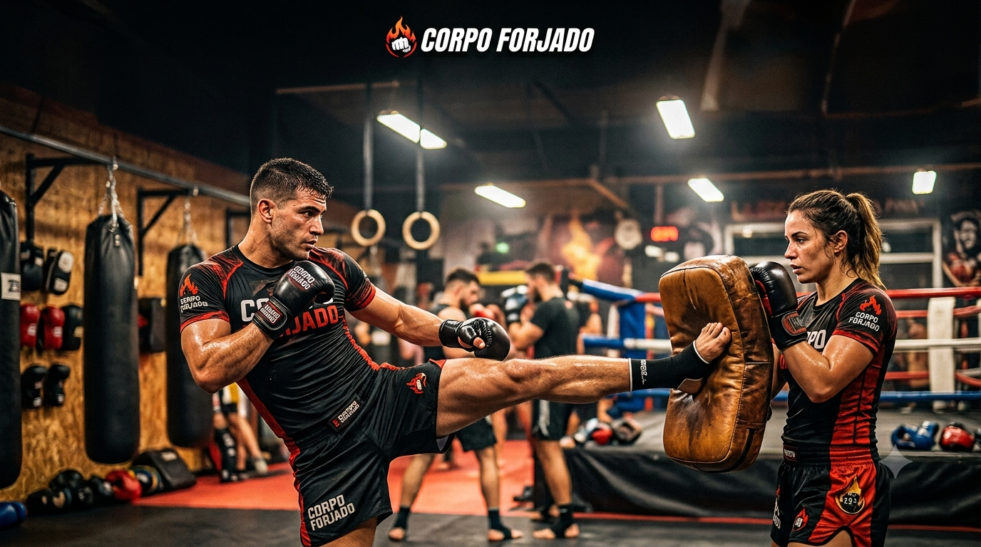 Chute Frontal no Kickboxing: Técnica, Erros Comuns e Como Evoluir Mais Rápido